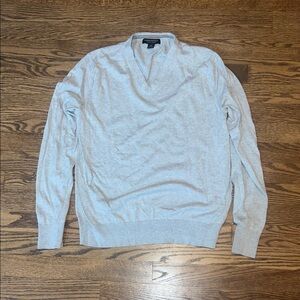 Banana Republic Luxury Blend Light Gray V-Neck Sweater